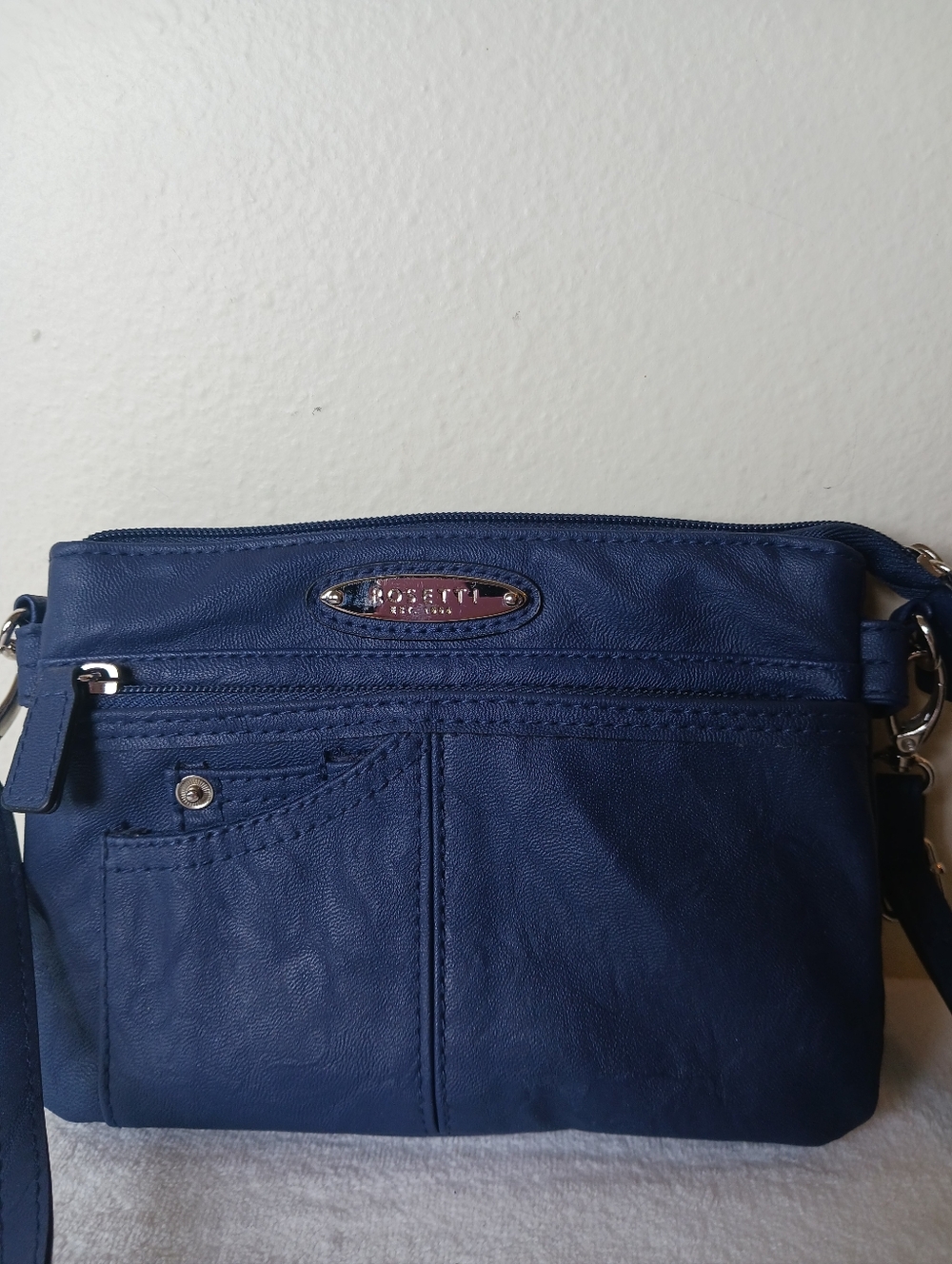 Rosetti Navy Blue Crossbody - Casual Faux-Leather Shoulder Bag